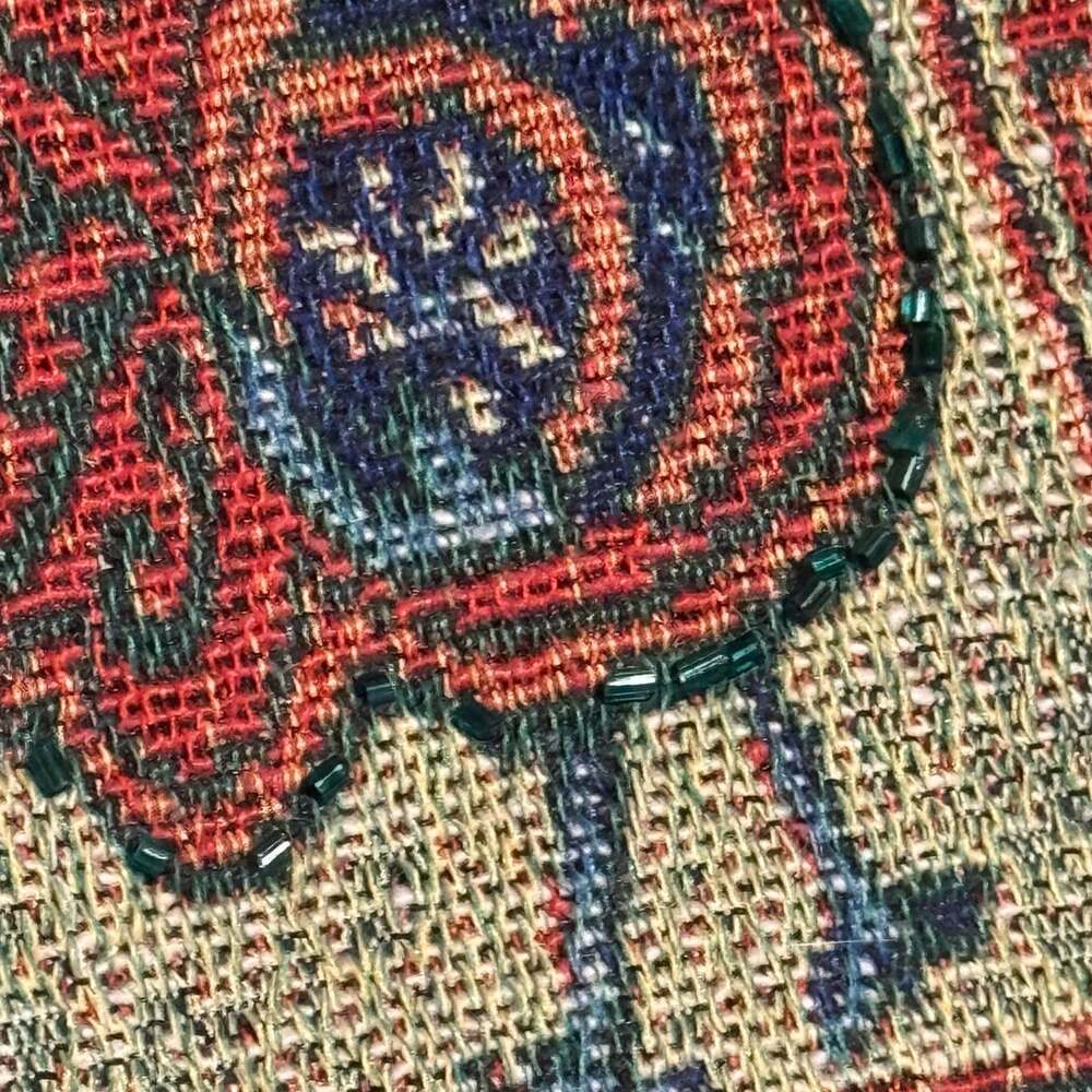 White Stag Plus Tapestry Jacket 22W/24W Beaded Boho Western Country - Picture 7 of 12
